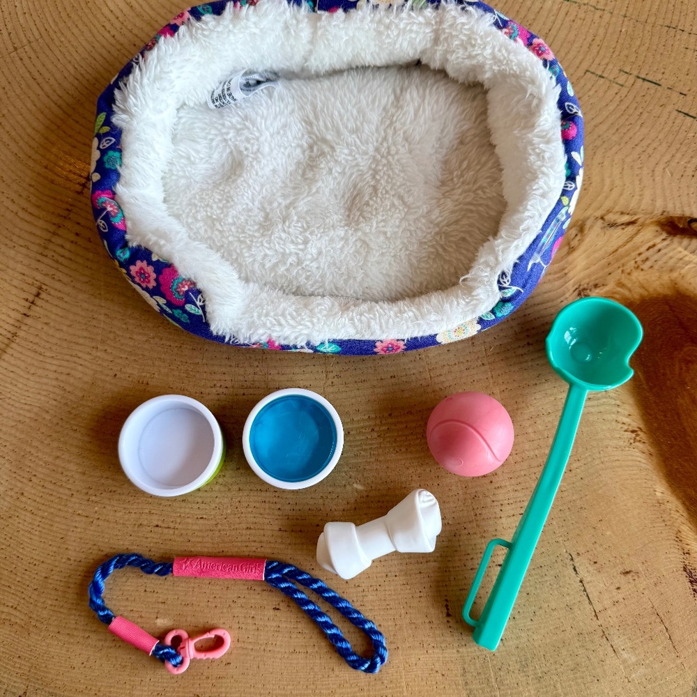 American Girl Dog Bed and Accessories